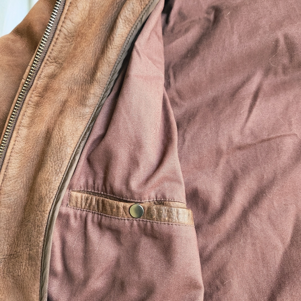Mens VTG Wilsons Size 2X Leather Brown Jacket Julian Zip Up Lined ⚘️HP⚘️ - Picture 3 of 9